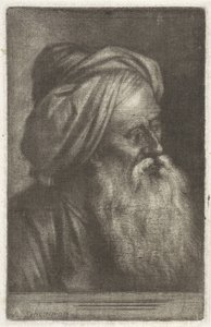 Byste av en mann med turban av Aert Schouman