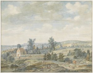 Utsikt over midnatt og dyr Landskap av Aert Schouman