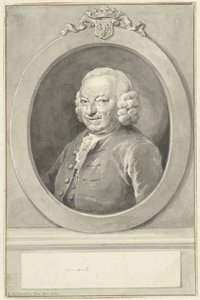 Portrett av Johan Hudde Dedel, i oval, til venstre av Aert Schouman