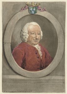 Portrett av Johan Hudde Dedel, i oval, til høyre av Aert Schouman