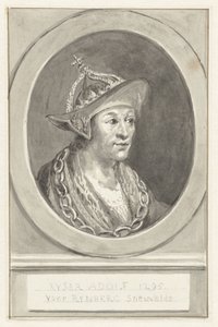 Portrett av keiser Adolf VII av Nassau, i oval, vendt mot høyre av Aert Schouman