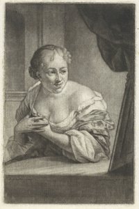 Kvinne foran et speil av Aert Schouman