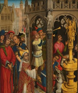 Augustine ofrer til et idol av manikeerne (?) av Aert van den Bossche (attributed to)