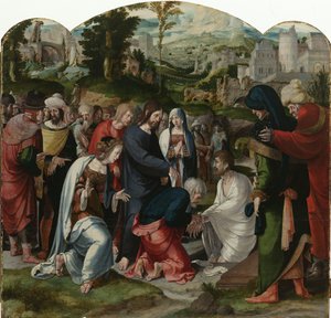 The Raising of Lazarus, midtpanelet til triptyken, ca. 1530