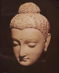 Buddha-hode, gresk-buddhistisk stil, fra Hadda (stukk)