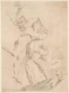 Studie for Hercules og Antaeus av After Annibale Carracci