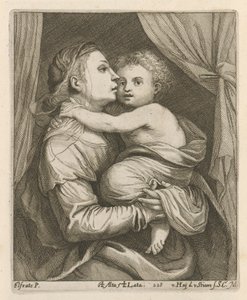 Madonna og Child av After David Teniers the Younger
