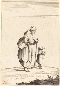 Tiggerkvinne og barn av After Jacques Callot