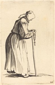 Tiggerkvinne med rosenkrans av After Jacques Callot