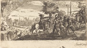 Landskap med kampscene av After Jacques Callot