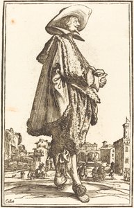 Edel mann med foldede hender av After Jacques Callot