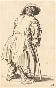 Gammel tigger med én krykke av After Jacques Callot