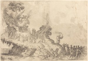 Fløten av Mount Parnassus av After Jacques Callot
