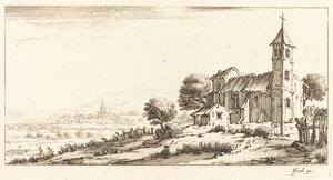 Landsbykirke av After Jacques Callot