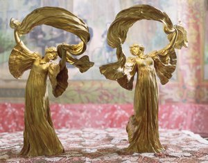 Dansende figurer fra et bord i midten, Sevres, 1900 (forgylt bronse)