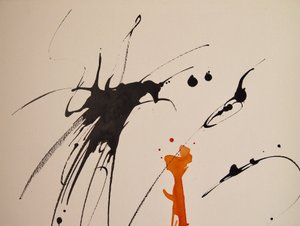 Uten tittel 17, 2016 (blekk på papir) av Agnes Girardon