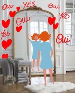 YES OUI, 2023 (digital kunst på fotografi) av Agnes Girardon