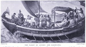 Anthony og Cleopatras flukt, ca. 1920 (litho) av Agnes Pringle