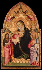 Ydmykhetens Madonna med helgener og engler av Agnolo (circle of) Gaddi