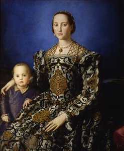 Portrett av Eleanor av Toledo med sønnen Giovanni, ca 1545 av Agnolo Bronzino