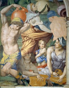 The Gathering of Manna Detail, 1540-1545 av Agnolo Bronzino
