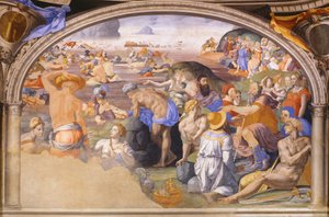 Israelittene krysset Rødehavet, 1540-1545 av Agnolo Bronzino
