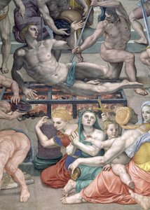 The Martyrdom of St. Lawrence, detalj av St. Lawrence på rutenettfreskomaleriet av Agnolo Bronzino