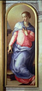 Jomfruen, høyre panel av en kunngjøring, 1555 (se også 82440) av Agnolo Bronzino