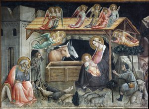 Creche (krybbe) Maleri av Agnolo Gaddi (1350-1396) Duomo, kapellet til Sacro Cingolo Prato