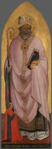 Hl. Nikolaus von Bari mit einem Stifter av Agnolo Gaddi