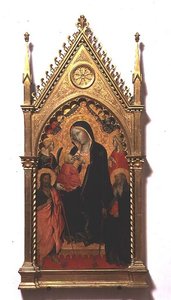 Madonna del Latte med hellige (tempera på panel) av Agnolo Gaddi