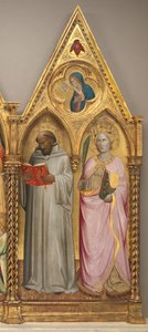 Saint Bernard og Saint Catherine av Alexandria med Jomfruen av bebudelsen [høyre panel] av Agnolo Gaddi