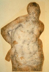 Kristus ved søylen (kritt på papir) av Agnolo Bronzino