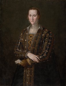 Eleonora di Toledo (1522-1562), rundt 1560 (olje på lerret, overført fra panel) av Agnolo Bronzino