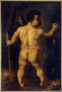 Nano Morgante. Portrett av en av de mest kjente dvergene i hoffet til Cosimo I av Medicis (andre halvdel av 1500-tallet). Peinture de Agnolo Allori, kalt bronse (1503 - 1572) av Agnolo Bronzino