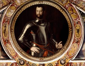 Portrett av Jean de Medici dit Jean des Bandes Noires (Giovanni Dalle Bande Nere) (1498-1526) av Bronzino (1503-1572) - Maleri bevart i Palazzo Vecchio, Firenze av Agnolo Bronzino