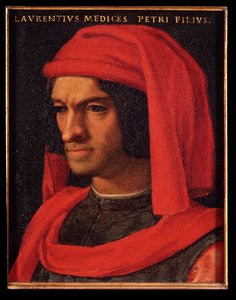 Portrett av Laurent den storslåtte (Lorenzo il Magnifico) (olje på kobber) av Agnolo Bronzino