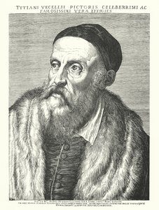 Titian , italiensk renessansekunstner (gravering) av Agostino (after) Carracci
