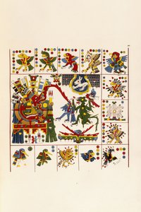 En side fra boken "Antiquities of Mexico: Comprising Facsimilies of Ancient Mexican Paintings and Hieroglyphics", ca. 1830-1848
