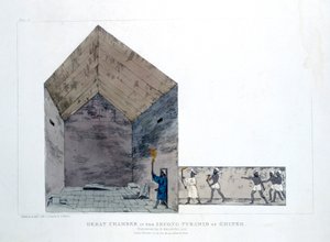 Det store kammeret i den andre pyramiden i Giza, Egypt, 1820