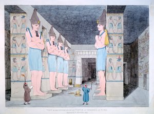 Det indre av tempelet i Ybsombul i Nubia, 1820
