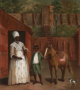 En mor med sønnen og en ponni, ca. 1775.