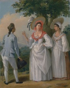Gratis vestindiske kreoler i elegant kjole av Agostino Brunias