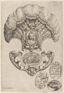 Et hodeplagg i form av en vifte av Agostino Carracci