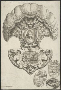 Et hodeplagg i form av en vifte av Agostino Carracci