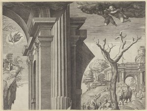 Adoration of the Magi (øverst til høyre) av Agostino Carracci