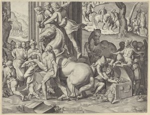 Tilbedelse av magiene (nederst til høyre) av Agostino Carracci
