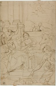 Tilbedelse av hyrdene av Agostino Carracci
