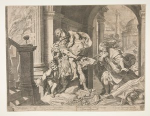 Aeneas og hans familie på flukt fra Troy av Agostino Carracci