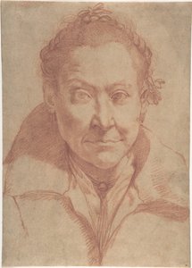 Brystportrett av en kvinne (forside); bryststudie av en jente (bakside) av Agostino Carracci